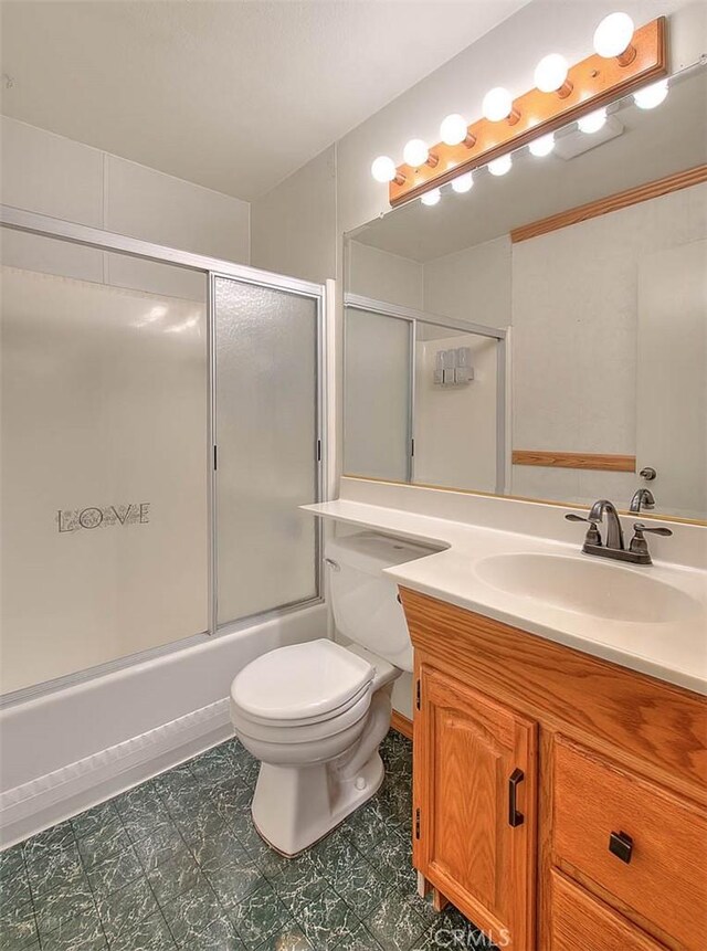 1244 N Albright Ave, Upland, CA 91786 - full bathroom with toilet, tile patterned floors, shower / bath combination with glass door, and vanity