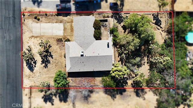 56620 Hidden Gold Dr, Yucca Valley, CA 92284 - view from above of property with property parcel outlined