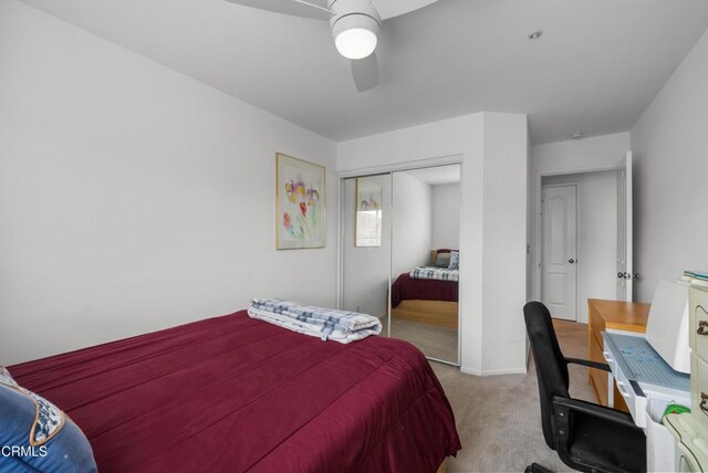 1219 Lost Point Ln, Oxnard, CA 93030 - carpeted bedroom with a closet, an office area, and a ceiling fan
