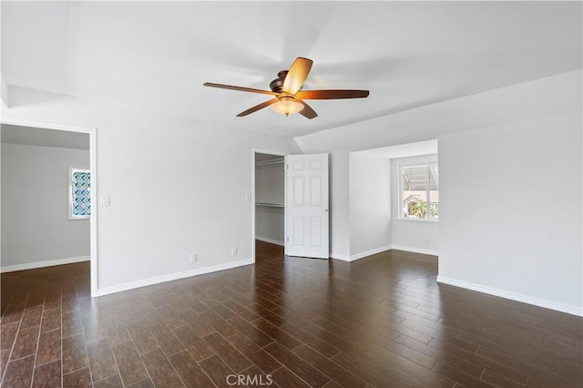 1879 N Nordic Pl, Orange, CA 92865 - empty room featuring ceiling fan, baseboards, and dark wood finished floors