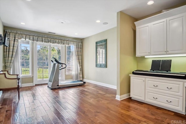 16056 Avenida Calma, Rancho Santa Fe, CA 92091 - workout area featuring wood finished floors and recessed lighting