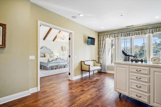 16056 Avenida Calma, Rancho Santa Fe, CA 92091 - sitting room featuring dark wood-type flooring and recessed lighting