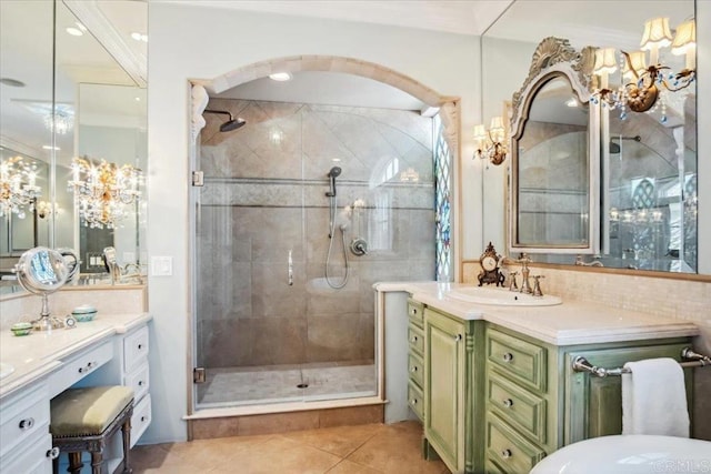 16056 Avenida Calma, Rancho Santa Fe, CA 92091 - full bath featuring a shower stall, tile patterned floors, and vanity