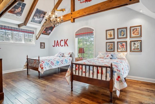 16056 Avenida Calma, Rancho Santa Fe, CA 92091 - bedroom with a chandelier and wood-type flooring