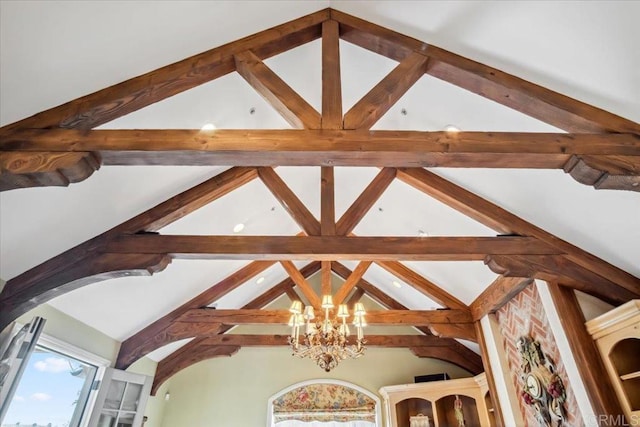 16056 Avenida Calma, Rancho Santa Fe, CA 92091 - detailed view of beam ceiling and a chandelier