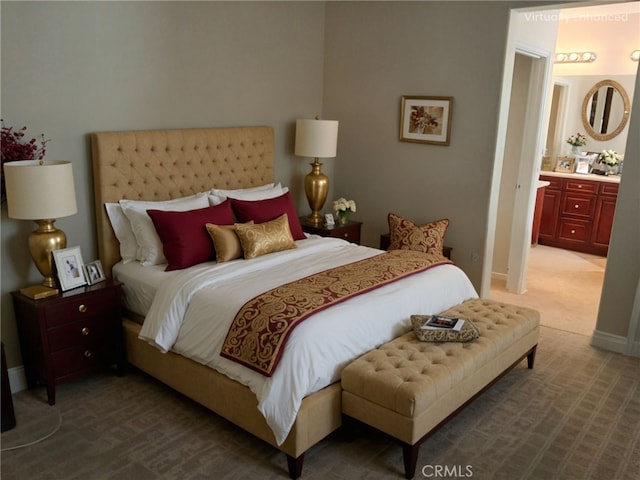 2520 Cornerstone Ln, Costa Mesa, CA 92626 - bedroom with light carpet and ensuite bath