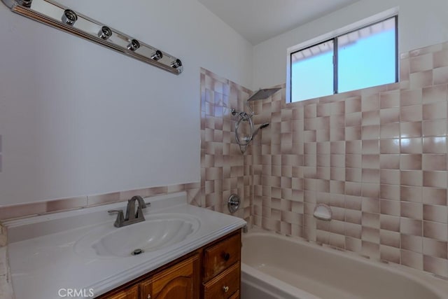 bathroom with shower / bath combination and vanity