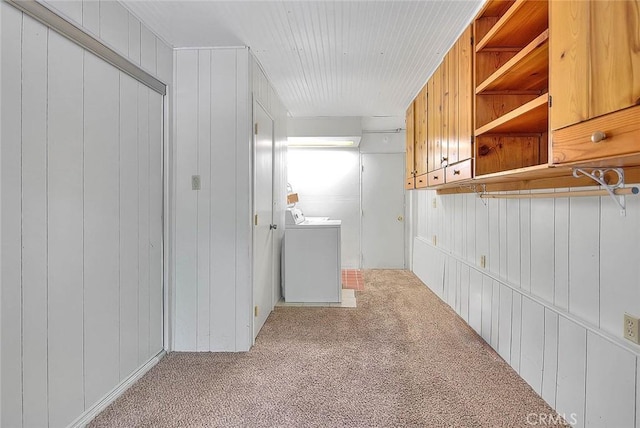 771 Woodland Rd, Crestline, CA 92325 - below grade area with washer / dryer and light colored carpet