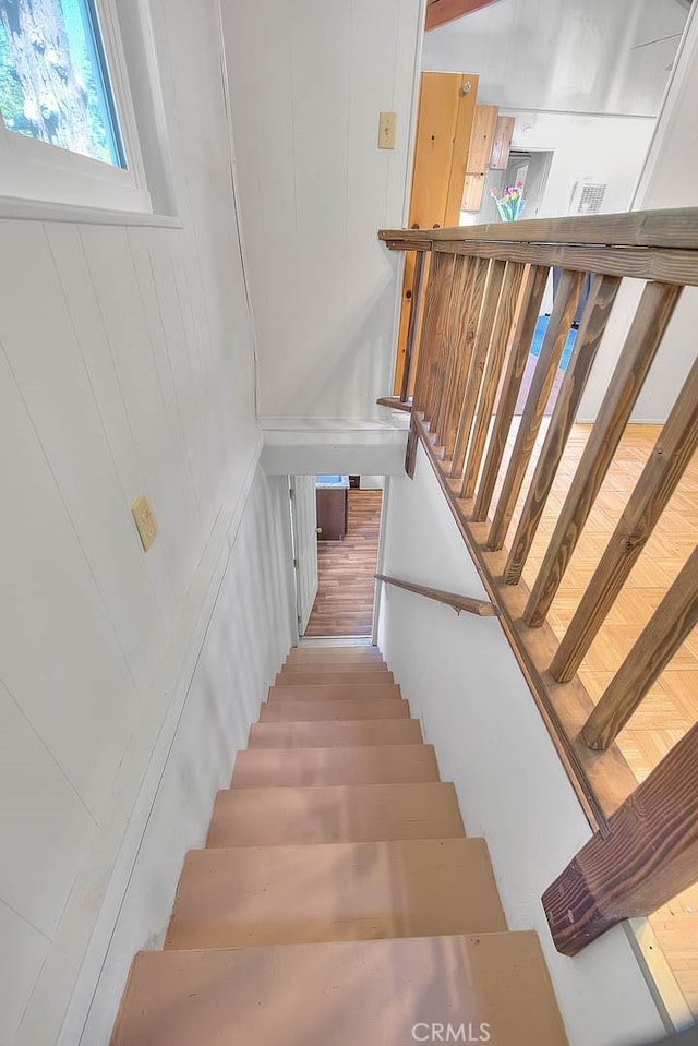 771 Woodland Rd, Crestline, CA 92325 - stairway with wood finished floors