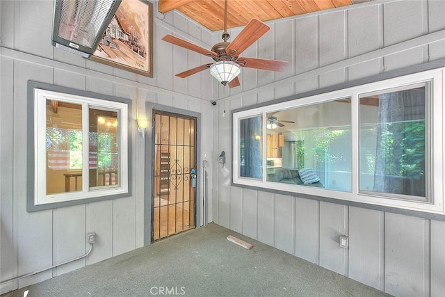 771 Woodland Rd, Crestline, CA 92325 - unfurnished sunroom with a ceiling fan