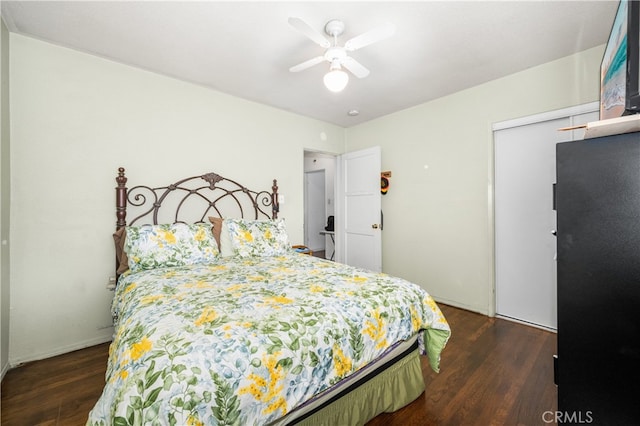 14512 Lefloss Ave, Norwalk, CA 90650 - bedroom featuring wood finished floors, a closet, and a ceiling fan