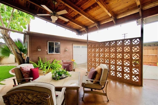 3973 69th St, San Diego, CA 92115 - view of patio with a ceiling fan