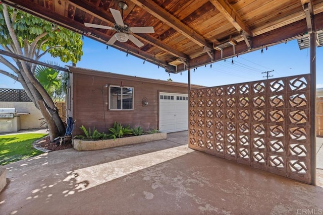 3973 69th St, San Diego, CA 92115 - view of patio / terrace with a ceiling fan and concrete driveway