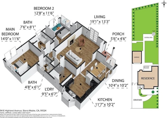 94 E Highland Ave, Sierra Madre, CA 91024 - home floor plan