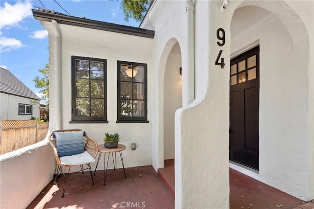 94 E Highland Ave, Sierra Madre, CA 91024 - property entrance featuring stucco siding