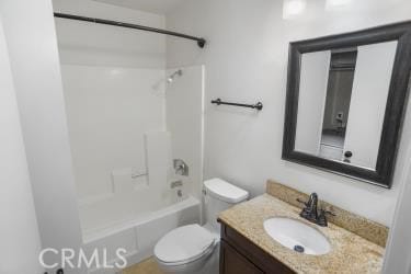 27929 Tyler Ln Unit 744, Canyon Country, CA 91387 - bathroom with vanity, toilet, and shower / bathtub combination