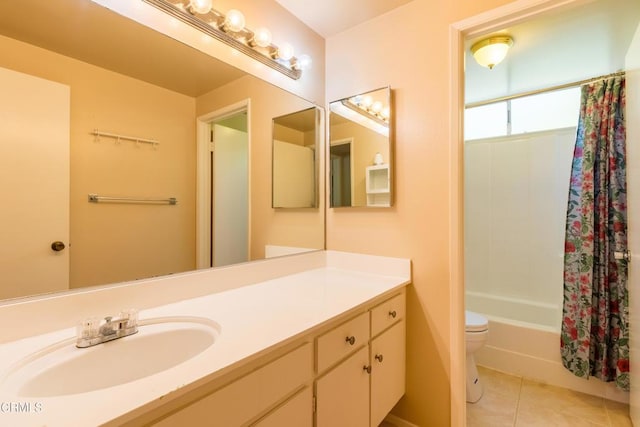 686 Martinique Pl, Newbury Park, CA 91320 - full bath with tile patterned flooring, toilet, vanity, and shower / bath combo