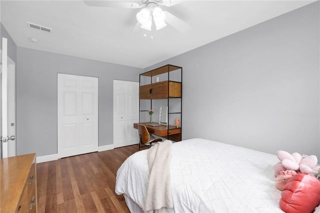 2829 Albury Ave, Long Beach, CA 90815 - bedroom with wood finished floors, ceiling fan, and baseboards