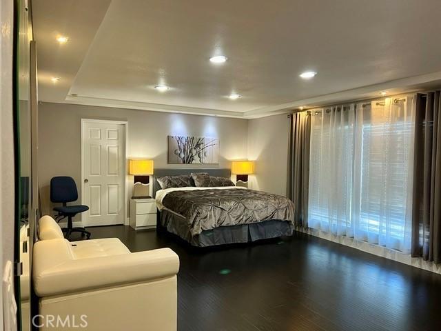2163 N Justin Ave N, Simi Valley, CA 93065 - bedroom featuring dark wood-style floors and recessed lighting