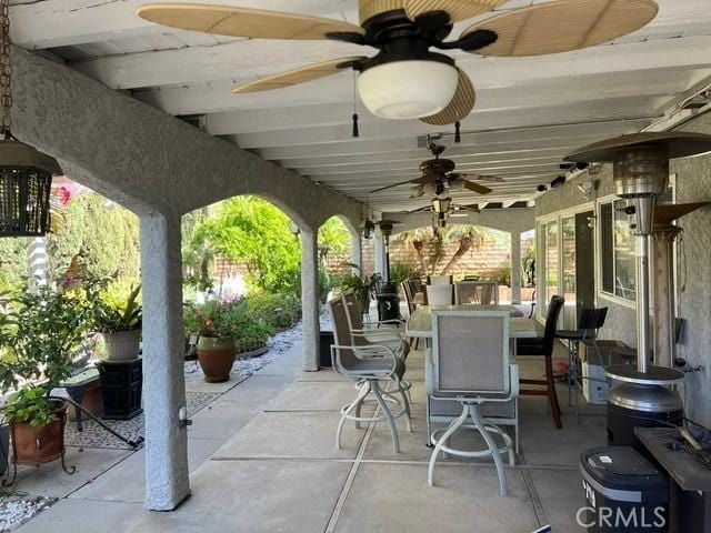 2163 N Justin Ave N, Simi Valley, CA 93065 - view of patio / terrace featuring a ceiling fan and outdoor dining space