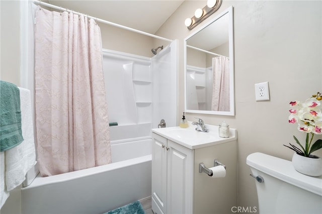 1963 Turrill Ave, San Bernardino, CA 92411 - bathroom featuring shower / bath combination with curtain, vanity, and toilet