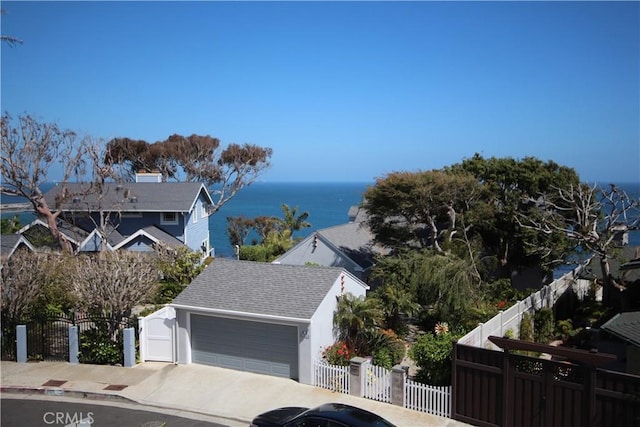 4041 Bluff Pl Unit 2, San Pedro, CA 90731 - water view featuring a gate and a fenced front yard