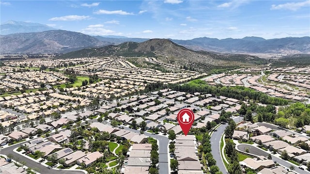 197 Potter Crk, Beaumont, CA 92223 - aerial overview of property's location featuring nearby suburban area and a mountainous background