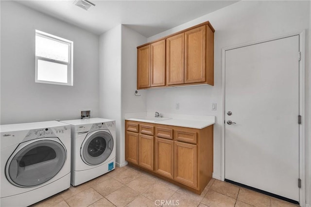 197 Potter Crk, Beaumont, CA 92223 - laundry room featuring cabinet space and washer and dryer