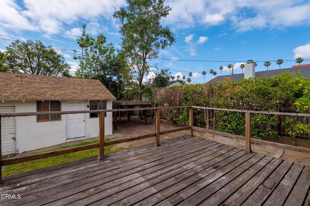 8528 Palma Vista St, San Gabriel, CA 91775 - deck with a fenced backyard and an outdoor structure