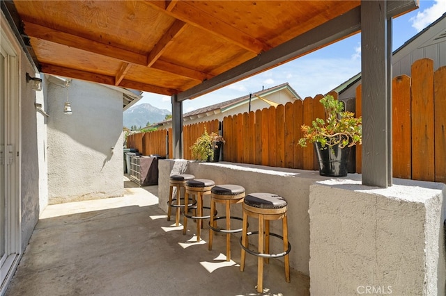 8631 Holly St, Rancho Cucamonga, CA 91701 - view of patio / terrace featuring a mountain view