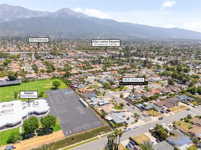 8631 Holly St, Rancho Cucamonga, CA 91701 - aerial view of residential area featuring mountains