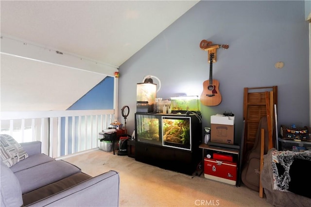 7890 E Spring St Unit 18D, Long Beach, CA 90815 - living room with carpet and vaulted ceiling