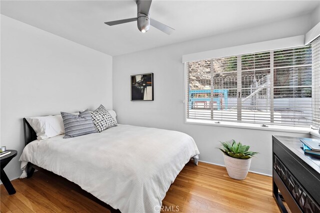 2142 Ruby Pl, Laguna Beach, CA 92651 - bedroom featuring wood finished floors and ceiling fan