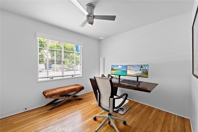 2142 Ruby Pl, Laguna Beach, CA 92651 - office space featuring wood finished floors and ceiling fan