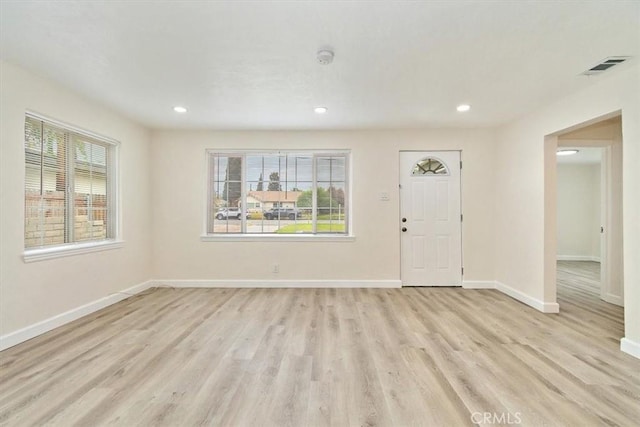 1988 Thornton St, Riverside, CA 92507 - foyer entrance featuring light wood-type flooring, recessed lighting, and baseboards