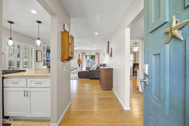825 Murdoch Ln, Ventura, CA 93003 - corridor with light wood-type flooring, baseboards, and recessed lighting