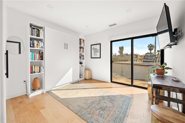 4756 Keniston Ave, View Park, CA 90043 - living area with wood finished floors and built in features