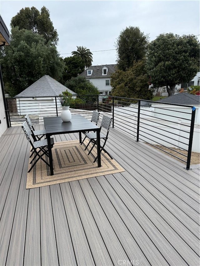 4756 Keniston Ave, View Park, CA 90043 - wooden terrace with outdoor dining space
