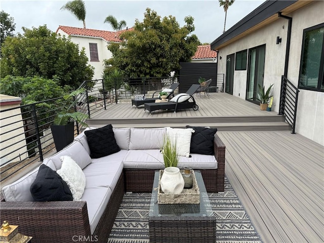 4756 Keniston Ave, View Park, CA 90043 - wooden deck featuring an outdoor hangout area