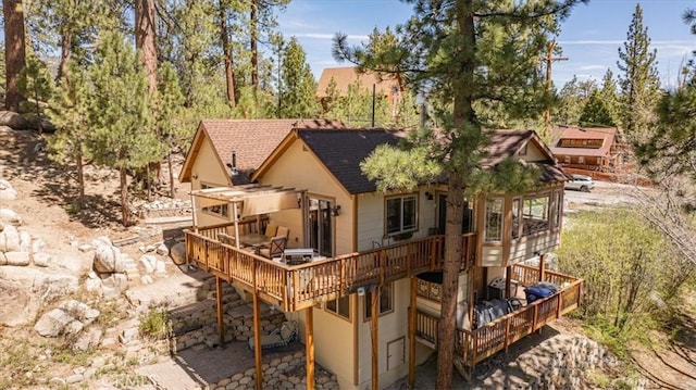 38855 Big Bear Blvd, Big Bear Lake, CA 92315 - rear view of property featuring a deck and a shingled roof