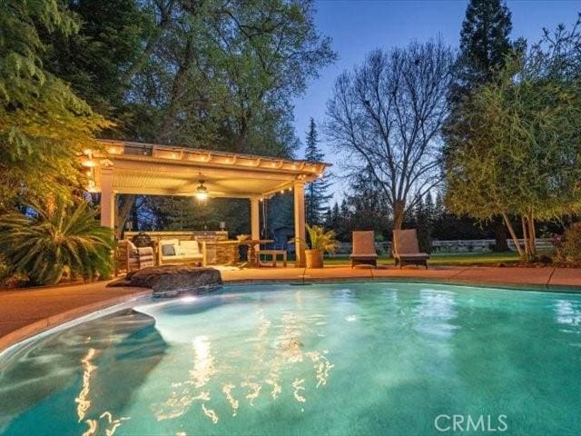 25179 68th Ave, Los Molinos, CA 96055 - outdoor pool with a gazebo and a patio