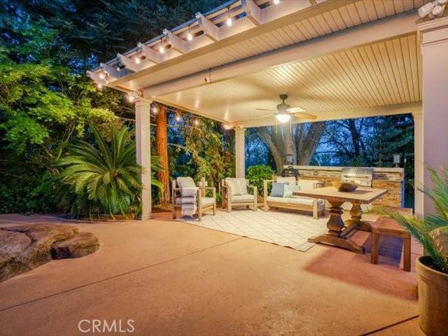 25179 68th Ave, Los Molinos, CA 96055 - view of patio featuring ceiling fan and exterior kitchen