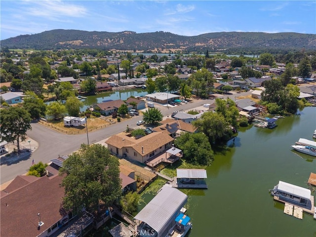12855 Island Cir, Clearlake Oaks, CA 95423 - aerial perspective of suburban area with a water and mountain view