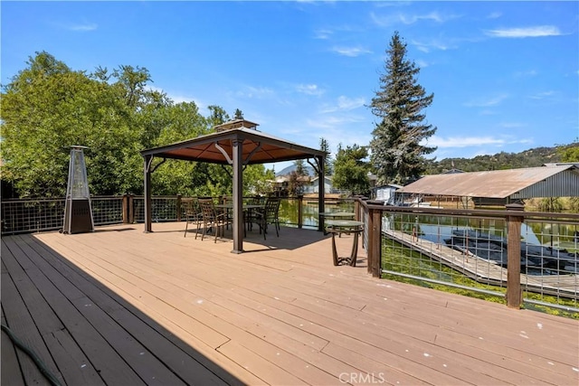12855 Island Cir, Clearlake Oaks, CA 95423 - wooden deck featuring a gazebo
