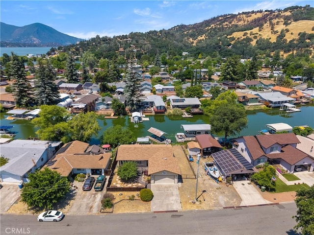 12855 Island Cir, Clearlake Oaks, CA 95423 - aerial view of residential area featuring a water and mountain view