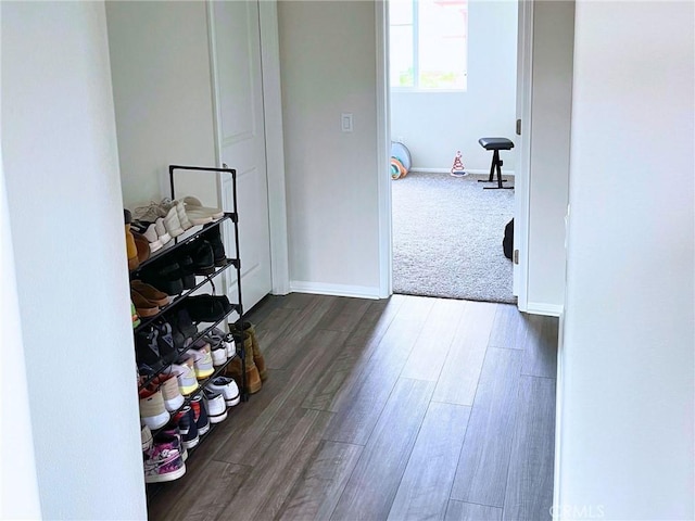 31832 Gimbal Way, Winchester, CA 92596 - hallway featuring wood finished floors and baseboards