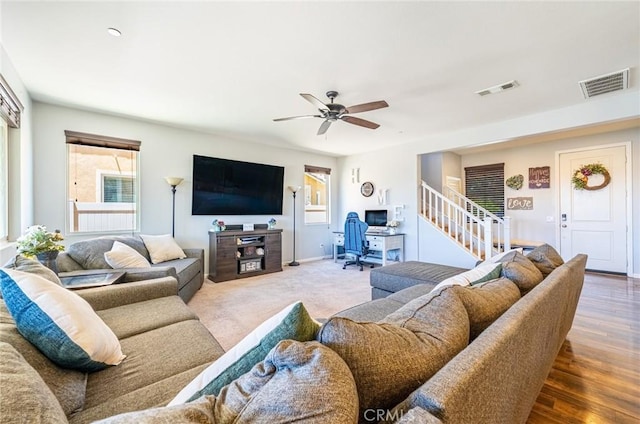 1357 Bannock St, Beaumont, CA 92223 - living area with healthy amount of natural light, ceiling fan, an office area, and baseboards