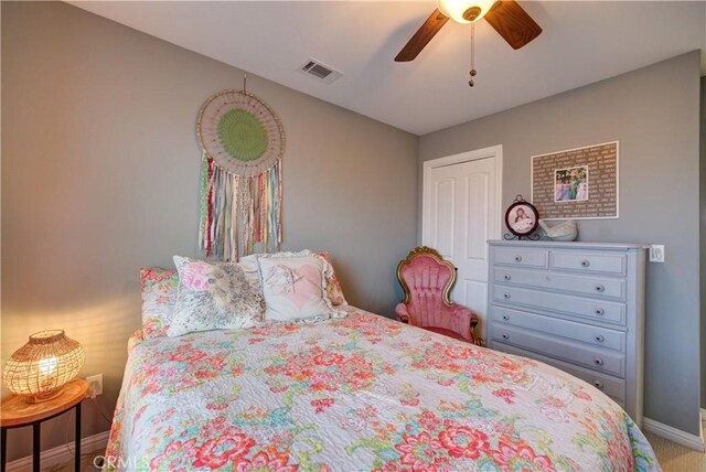 594 Rockaway Ave Unit B, Grover Beach, CA 93433 - carpeted bedroom with baseboards and ceiling fan