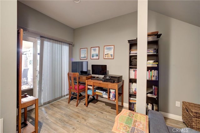 594 Rockaway Ave Unit B, Grover Beach, CA 93433 - home office featuring wood finished floors and baseboards
