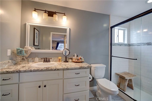 594 Rockaway Ave Unit B, Grover Beach, CA 93433 - bathroom featuring a shower stall, vanity, and toilet
